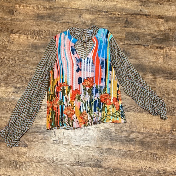 Anthropologie Conditions Apply Retro Peasant Blouse M - Picture 2 of 10